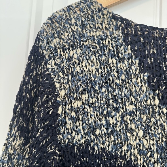 Vintage Abstract Hand Knit Sweater Silk Blue Whimsigoth Fairy Boho Size Medium - Picture 5 of 11